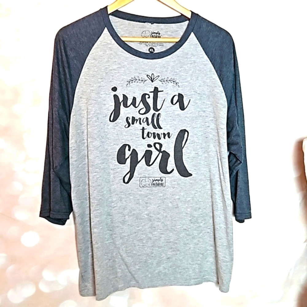 Small Town Girl Baseball Tshirt